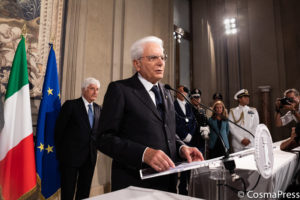 ROME, ITALY - AUGUST 22: il Presidente Sergio Mattarella al termine delle Consultazioni