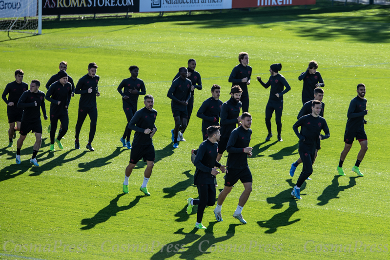 Press conferences and training sessions AS Roma, Italy