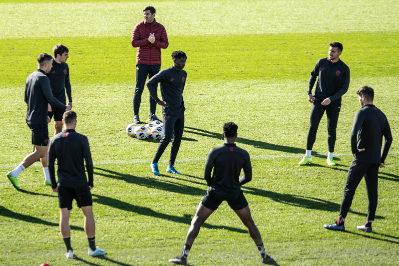 Press conferences and training sessions AS Roma, Italy