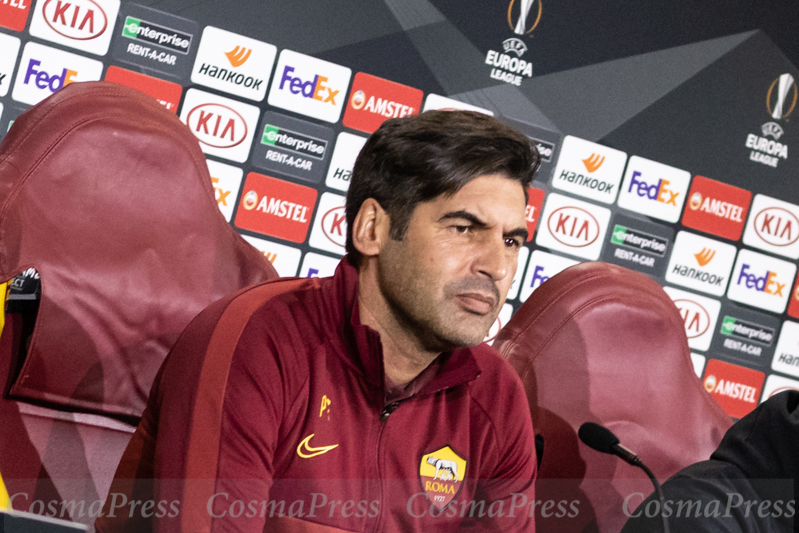 Press conferences and training sessions AS Roma, Italy