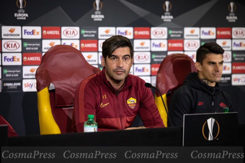 Press conferences and training sessions AS Roma, Italy