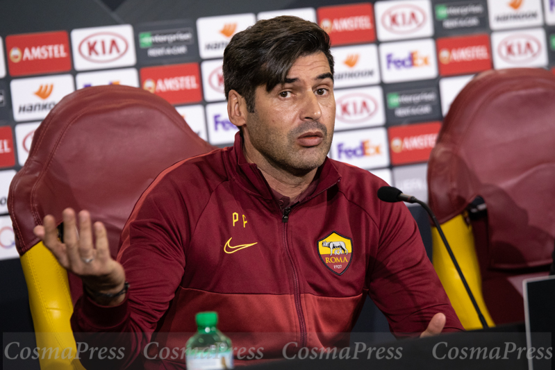 Press conferences and training sessions AS Roma, Italy