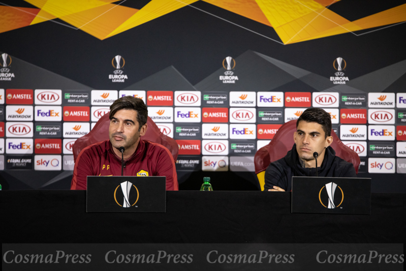 Press conferences and training sessions AS Roma, Italy