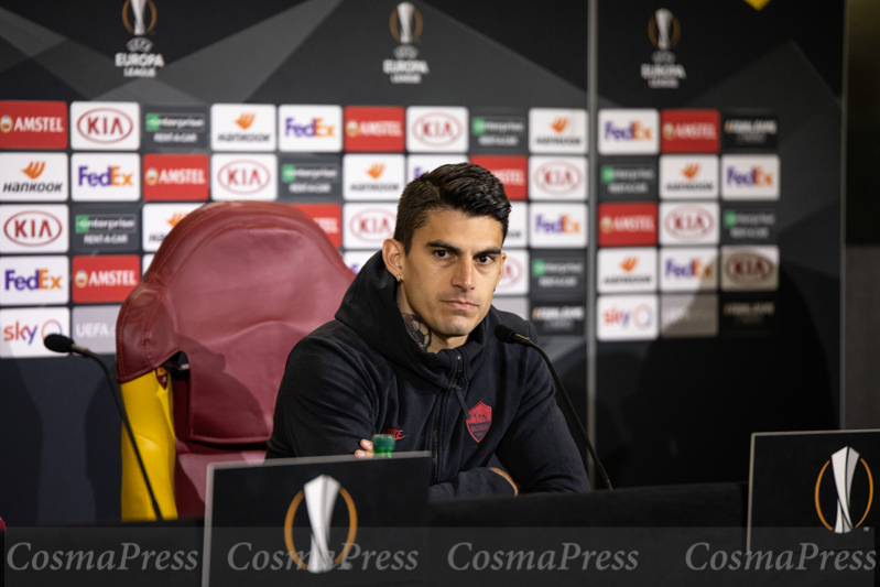 Press conferences and training sessions AS Roma, Italy