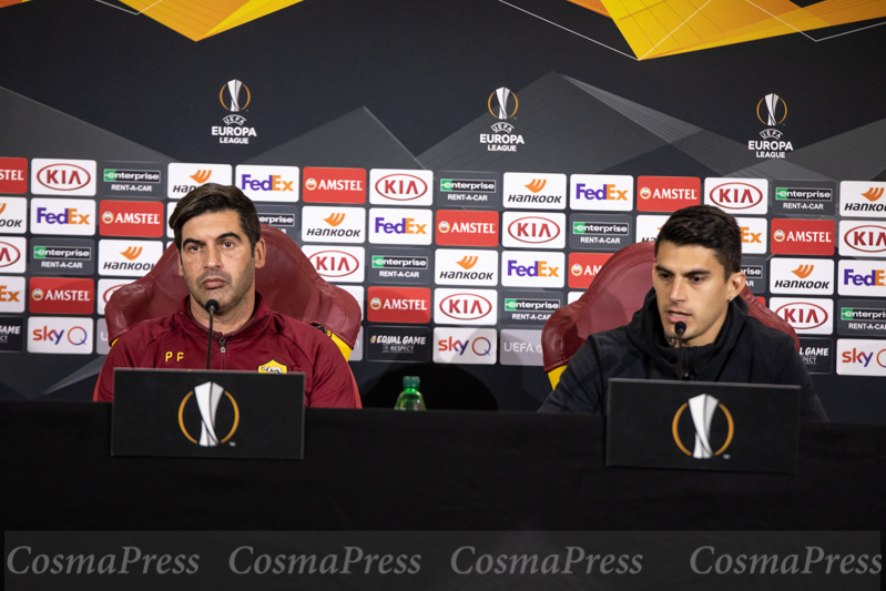 Press conferences and training sessions AS Roma, Italy