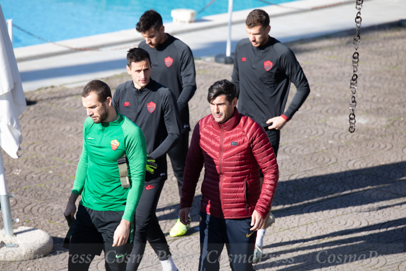 Press conferences and training sessions AS Roma, Italy