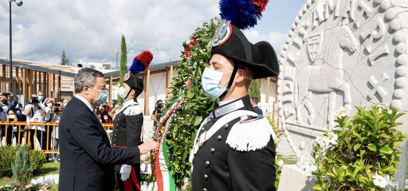 Il Presidente Draghi ad Amatrice per l’anniversario del sisma 2016.